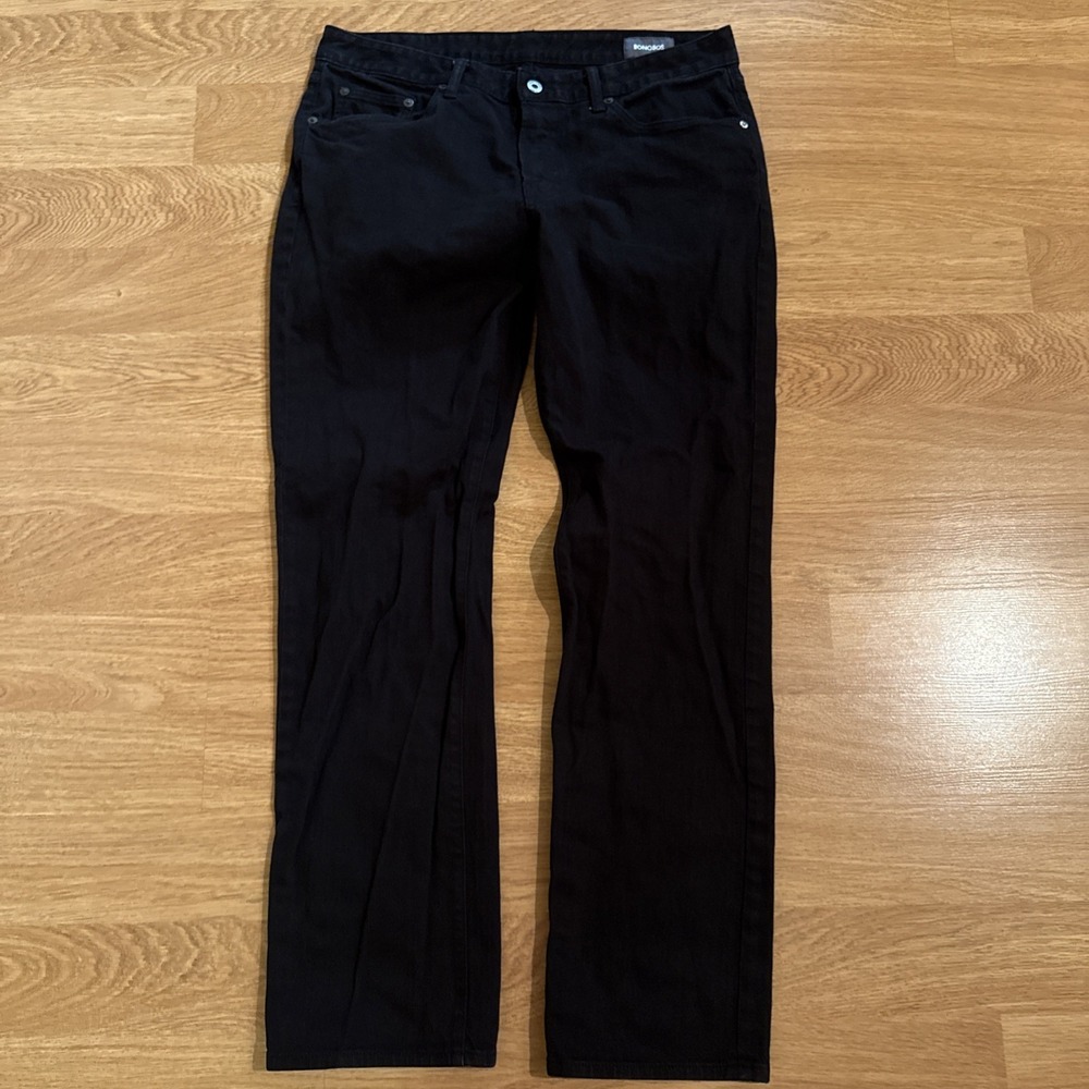 Bonobos Travel Jeans Men's Black 34x32 (Act 34x31)‎ Straight Stretch Comfort EUC